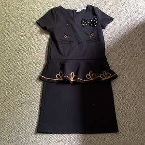 BLACK AND GOLD CAT DRESS